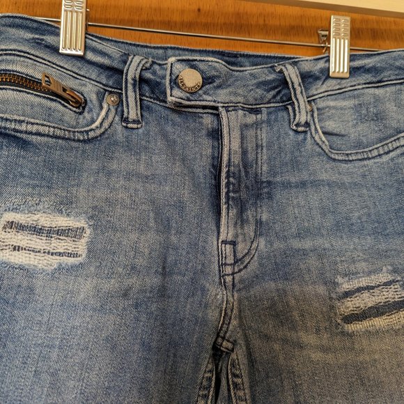 Allsaints BIKER cropped Jeans 26x26 Distressed light wash blue Denim - Picture 3 of 9